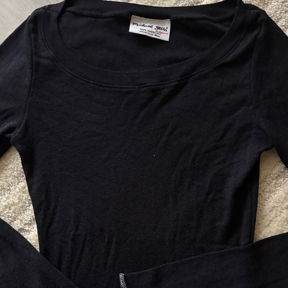 Michael Stars Classic Black Long Sleeve Top